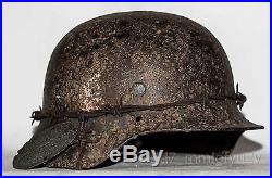 WW2 German Helmet M35 Size 62 + Dog Tag Soldier. The Battle for Stalingrad. 2 WK