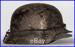 WW2 German Helmet M35 Size 62 + Dog Tag Soldier. The Battle for Stalingrad. 2 WK