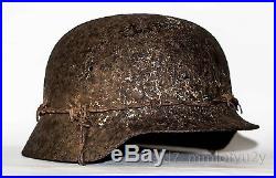 WW2 German Helmet M35 Size 66 & Dog Tag Soldier. The Battle for Stalingrad. 2 WK