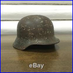 WW2 German Helmet M35 Wehrmacht Stahlhelm in original camo coat