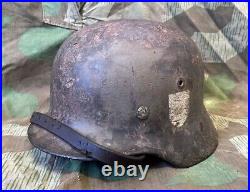 WW2 German Helmet M40 64 SD leather liner chinestrap Original Wehrmacht