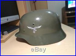 WW2 German Helmet M40 Original Restored Helmet with Original Leather Liner