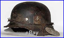 WW2 German Helmet M40 Size 60 + Dog Tag Soldier. The Battle for Stalingrad. 2 WK