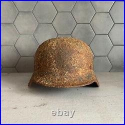 WW2 German Helmet M40 in winter camo coat Wehrmacht Stahlhelm Original Equipment