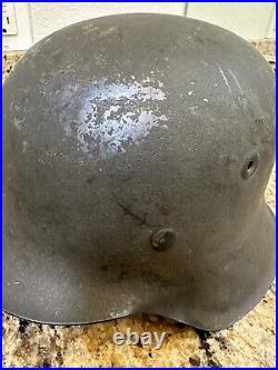 WW2 German Helmet Original Q64 With Liner Untouched Authentic Textured Camo