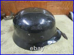 WW2 German Helmet With Liner And Chin Strap Refurbished In 50s