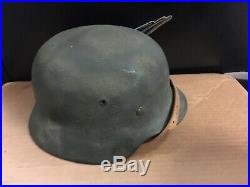 WW2 German Helmet With Post-War Liner