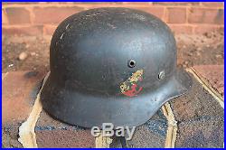 WW2 German Helmet with Original Liner & Chin Strap Q64 NC Estate