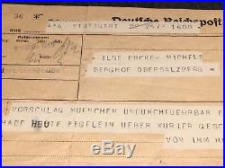 WW2 German Hitler Berghof Telegram Ilse Eva Braun Obersalzberg No Helmet