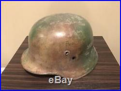 WW2 German Hungarian Helmet Original 3 Color Camoflage