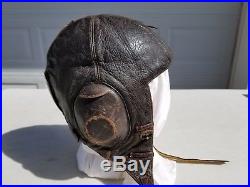 WW2 German Leather Winter Flight Helmet US Size 7 LKp W 101 Modified MFG Siemens