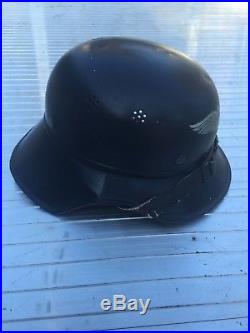 WW2 German Luftschutz Helmet Untouched Original Condition Paint and Decal 98%