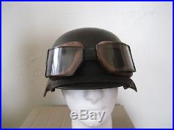 WW2 German Luftwaffe Helmet And Motorcycle Rider Goggles
