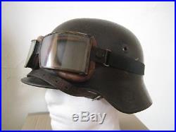 WW2 German Luftwaffe Helmet And Motorcycle Rider Goggles