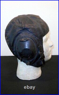 WW2 German Luftwaffe LKpW101 PILOT LEATHER WINTER FLIGHT HELMET NICE