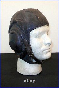 WW2 German Luftwaffe LKpW101 PILOT LEATHER WINTER FLIGHT HELMET NICE