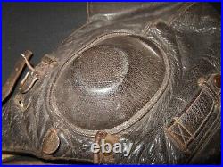 WW2 German Luftwaffe LKpW101 PILOT LEATHER WINTER FLIGHT HELMET NICE