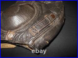 WW2 German Luftwaffe LKpW101 PILOT LEATHER WINTER FLIGHT HELMET NICE