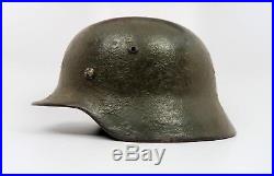 WW2 German Luftwaffe camouflage camo combat helmet lid pot shell & leather liner