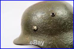 WW2 German Luftwaffe camouflage camo combat helmet lid pot shell & leather liner