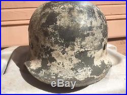 WW2 German M35 Combat Helmet Winter Camo 100% Original
