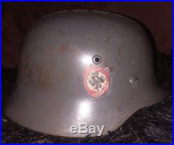 WW2 German M35 Double Decal Field Police Helmet