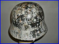 WW2 German M35 Winter / Spring Camouflage Helmet