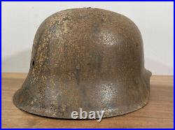 WW2 German M42 Combat Helmet, Ardennes Battlefield Shell