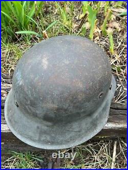 WW2 German M42 No Decal Helmet Original NAMED