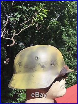 WW2 German M-40 Camo (German Manufactured Finnish Helmet)