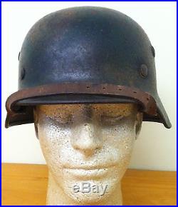 WW2 German Normandy camo M-40 helmet. Size 62. With liner, chinstrap