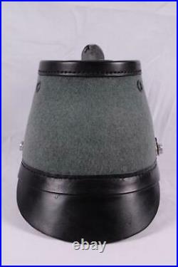 WW2 German OFFICER SHACKO HELMET HEADWEAR OR PO CAPTAIN HAT HELMET Black leather