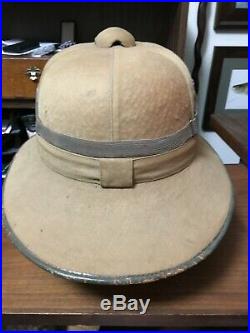WW2 German Pith Helmet with Goggles Early War 1st Pattern (Canvas)
