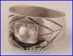 WW2 German RING Stahlhelm WWII wwI WW1 Helmet STERLING Silver 835 Germany M. S