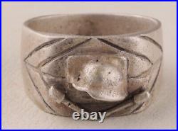 WW2 German RING Stahlhelm WWII wwI WW1 Helmet STERLING Silver 835 Germany M. S