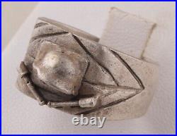 WW2 German RING Stahlhelm WWII wwI WW1 Helmet STERLING Silver 835 Germany M. S