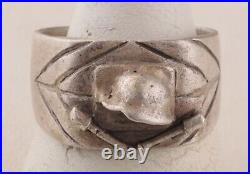 WW2 German RING Stahlhelm WWII wwI WW1 Helmet STERLING Silver 835 Germany M. S