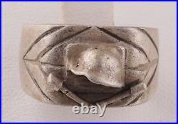 WW2 German RING Stahlhelm WWII wwI WW1 Helmet STERLING Silver 835 Germany M. S