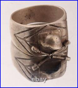 WW2 German RING Stahlhelm WWII wwI WW1 Helmet STERLING Silver 835 Germany M. S