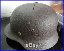 WW2 German Relic Helmet With Liner band And Owners Name Found Normandy