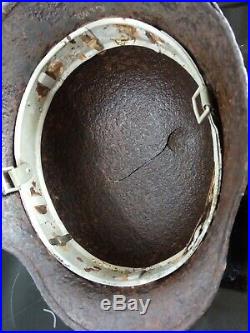 WW2 German Relic Helmet With Liner band And Owners Name Found Normandy