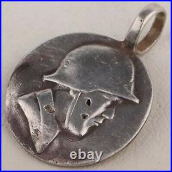 WW2 German SOLDIER's Pendant Helmet WWII Sterling Silver 800 Special FORCE Shock