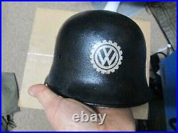 WW2 German Volkswagen Factory Security Police Helmet No Liner