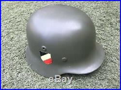 WW2 German combat helmet M35. Restored. Size 65