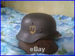 WW2 German helmet M42. SS. Size 68. With leather liner