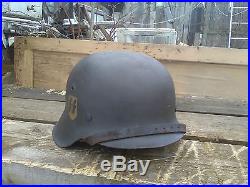 WW2 German helmet M42. SS. Size 68. With leather liner