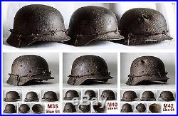 WW2 German helmets M35 M40 M42. The Battle for Stalingrad. 2 WK. Relic Rare