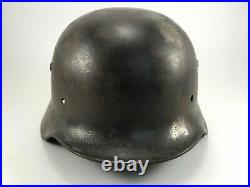 WW2 German original combat helmet M35. Size 64. Restored. Strong heavy helmet