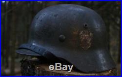 WW2 M35 ET 62 German Combat Helmet Original with original liner