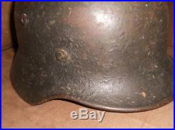 WW2 M35 German helmet textured camo with partial decal and liner basement fresh